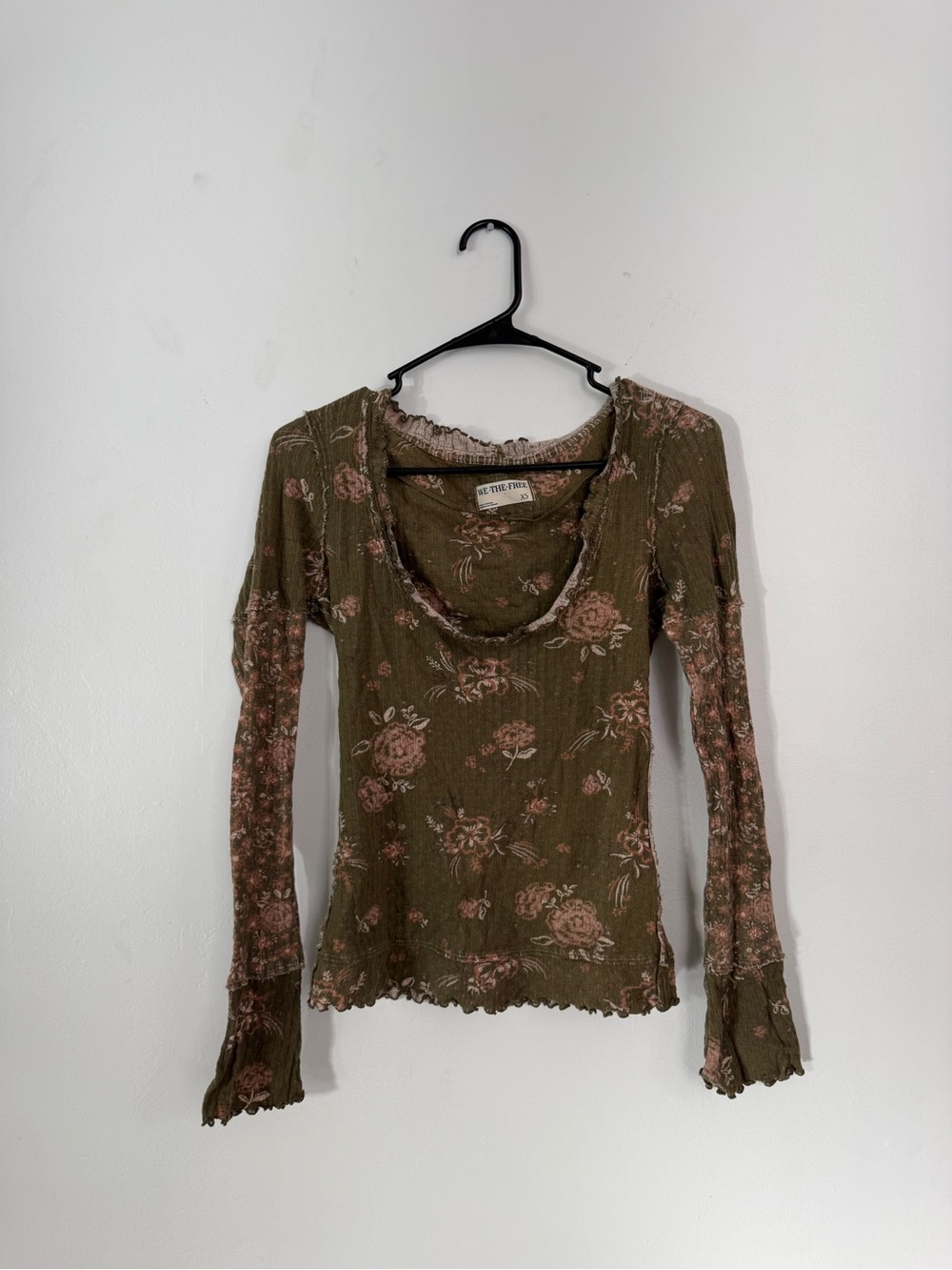Free People Long Sleeve Floral Top